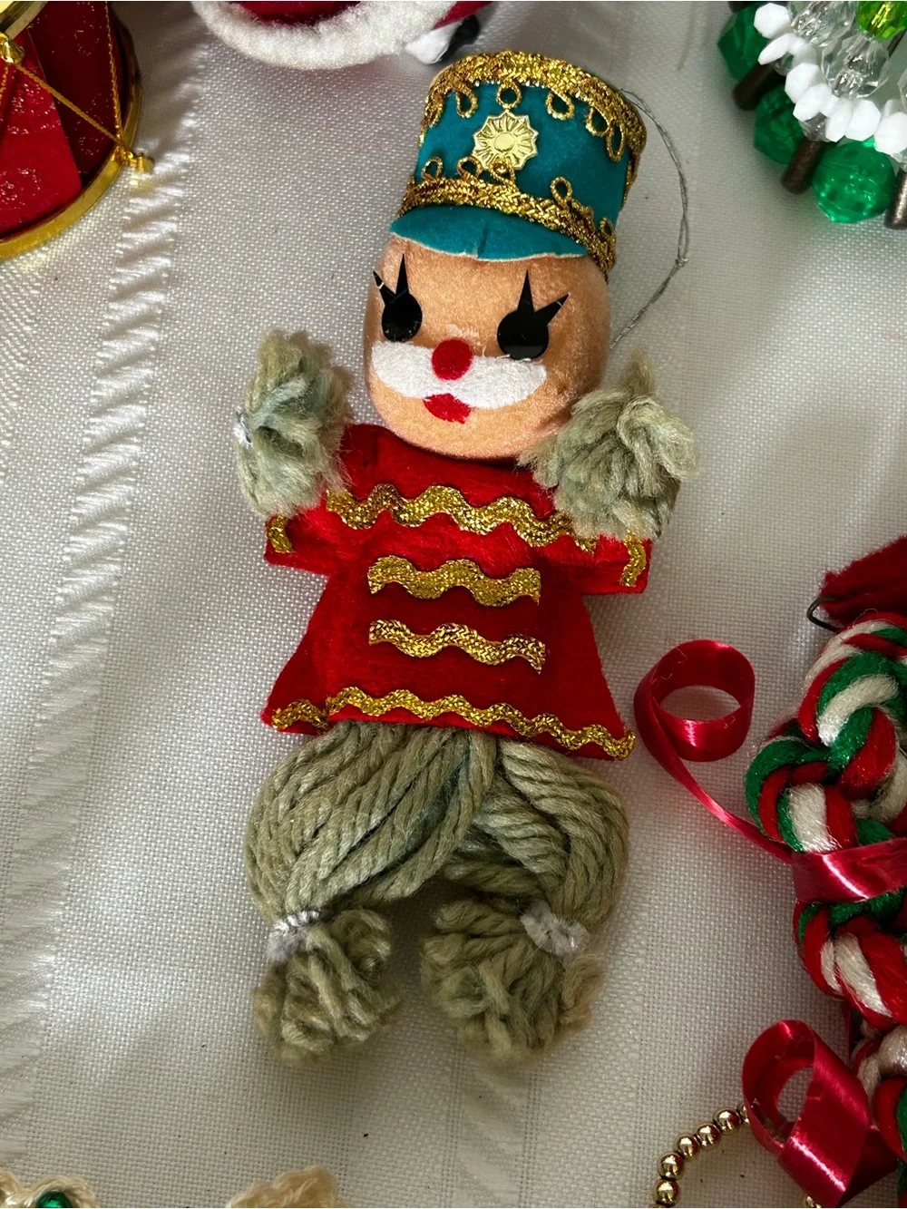 19 Vintage Christmas Tree Ornaments Holiday Decor Santa Stocking Angel Star Red
